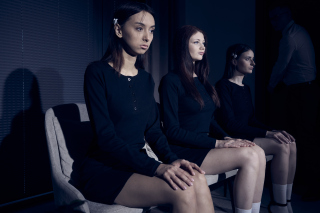 Three Pussies, One Owner Babe, Brunette, Cum eating